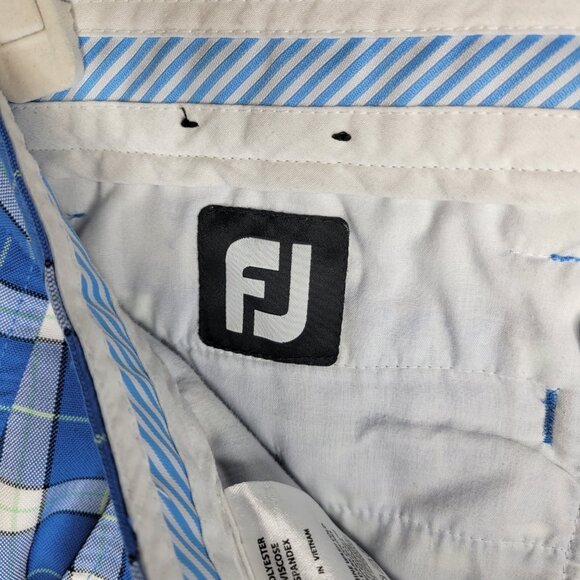 Footjoy Men's Size 34 Shorts Blue Plaid - Picture 6 of 7